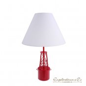 Röd bordslampa Babord