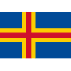 Åland åländsk flagga ålandsflagga bordsflagga bordsflaggor blå röd gul webshop butik på Rådmansgatan 75 i Stockholm