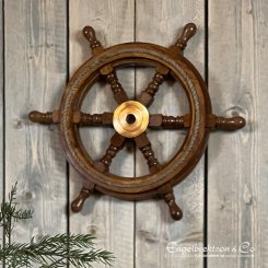 rep ratt wheel stearing marin inredning maritim stil dekoration dekorationsratt trä rep väggmontering