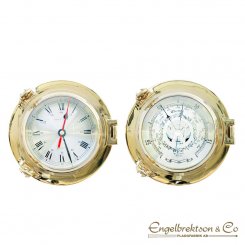 klocka klockor barometer barometrar ventil hyttventil hyttventliklocka ventilklocka mässing mässingsklocka set tid ur skeppsur m