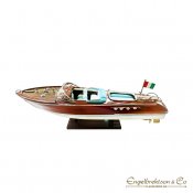 Riva italiensk båt modellbåt marin inredning dekoration present teak 51cm