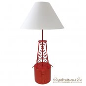 Röd babordslampa med vit skärm XL röd babord lampa belysning el babordslampa red marin inredning maritim design armatur ljus fön