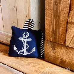 doorstop stop anchor anchor motif sand door weight weight navy blue dark blue fabric anchor motif nautical style marine decor ma