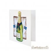 champagne firande flaska kort papperskort gratulationskort kort till blombukett blomsterkort student nationaldag kalas fest föde