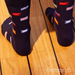 socks code flags navy blue