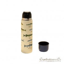 thermos stainless steel fish hot drink coffee tea oboy blue cup excursion nature