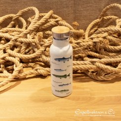 vattenflaska stål vattenflaska rostfritt rostfritt stålvattenflaska fiskmotivvattenflaska bambulock stål