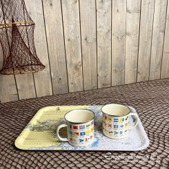 tray Baltic Sea nautical chart serve table setting gift marine