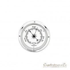 klocka barometer set kit paket paketpris komplett marin maritim urverk mätinstruments polerad blank krom chrome 12cm