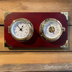 klocka barometer mässing träbräda klassiskt Clock barometer brass wood marin marine interior design