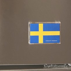 magnet kylskåpsmagnet flagga flaggmagnet sverige svensk svanska flaggan-magnet