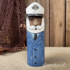 captain figure decoration wall decoration rustic feeling character wooden figure fun