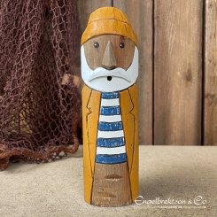 fishing figurine decoration rustic character home marine style nautical flag shop wood figure