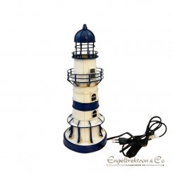 fyrlampa el sandkust blå vitt vit 32 cm marin inredning