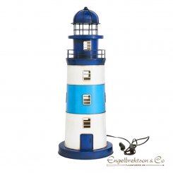 fyrlampa el havsblå 59cm flaggbutik.nu marint marin inredning present stämningsfullt skärgårdsstil skärgård