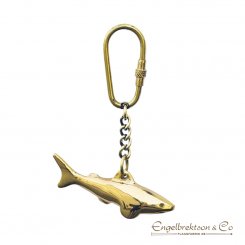 nyckelring haj 11488 blänkande mässingsnyckelring mässing