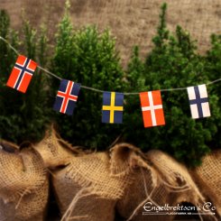 julgransflaggor skandinavien julgranflaggor girlang flaggspel norden flaggspel papper mini