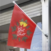 Butiksflagga Kioskflagga Fasadflagga Butikspratare godhelgflagga Flagga god helg god jul helgflagga julflagga ledighet lov jullo