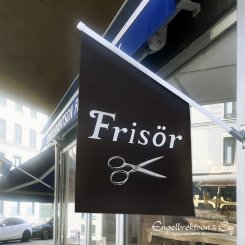 frisör frisersalong saling klipp klippning sax butik flagga flag butiksflagga kioskflagga