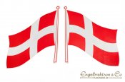 danmark Dansk flagga danska flaggan dekal dubbel dubbeldekal klistermärke sticker stickers självhäftande märke röd vit