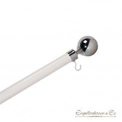 Fasadstång 19mm i metall 122cm lång  med kromkula silver silverfärgad metall