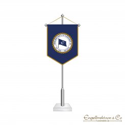 bordsstandar standar spetsig nertill klubbvimpel  klubbstandar företagsstandar klubb klubbmärke snodd och tofsar tofs bom marmor