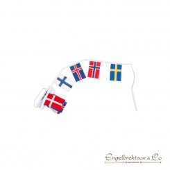 flaggspel nordiska flaggor för julgran midsommar högtider dukning dekoration flags flagbunting nordic nation flags