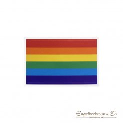 Pride prideflagga flag sticker regnbågsfärger rainbow dekal klisterdekal märke klistermärke 5x8 cm självhäftande