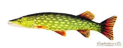 gädda gosedjur fisk kuddfodral inredning barnrum textil