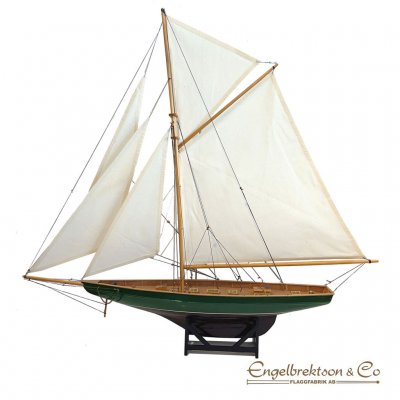 Klassisk Segelbåt modellbåt trä grön