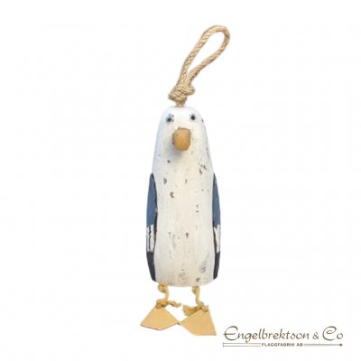 rustic decorative seagull stilt walker dangling legs seagull