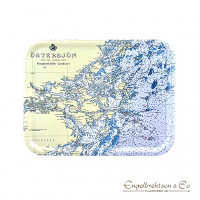 tray Baltic Sea nautical chart serve table setting gift marine