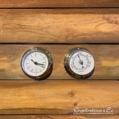 klocka klockor viridfäste batteri barometer barometrar brass mässing mässingsklocka set kit paket paketpris tid ur skeppsur mari