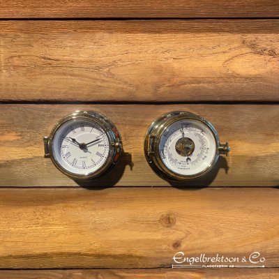 Klocka klockor barometer barometrar brass ventil hyttventil hyttventliklocka ventilklocka mässing mässingsklocka set kit paket p