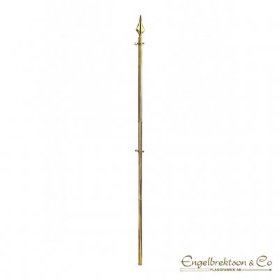 fanstång delbar guld metall 230cm komplett fasadset set ställ fanställ för fana transportvänlig portabel för inomhusbruk