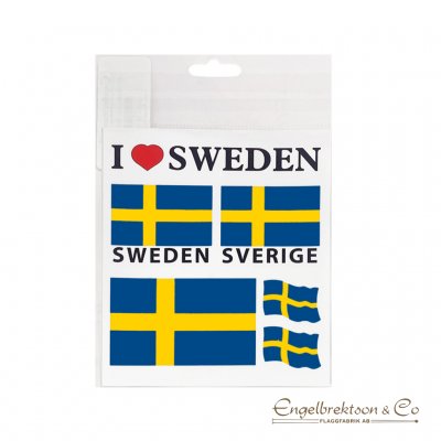 Sweden decal, sticker, Swedish flag sticker, I love Sweden sticker