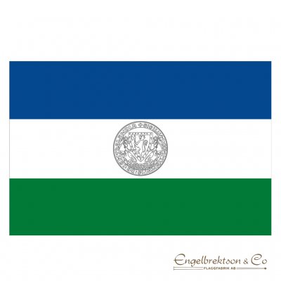 republik republiken Jämtland jämtklandsflagga med sigill blå grön vit svart fasadflagga båtflagga