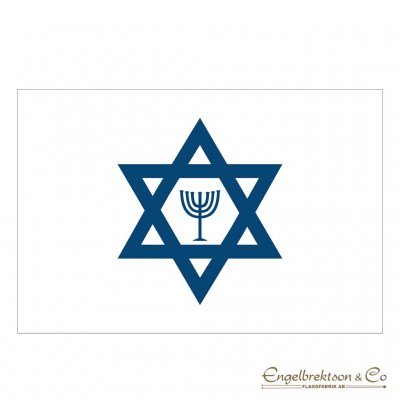 Bordsflagga judisk blå vit davidsstjärna stjärna menorah flagga jiddisch minoritetsflagga minoritetsgrupp nationell minoritet
