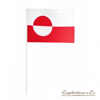 pappersflagga Grönland greenland paper flag flagga vift-flagga röd vit red white