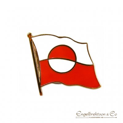 pin pins greenland Grönland grönländsk flagga flag flagpin flaggpin metal brosch guld-färgad stöd support sympati